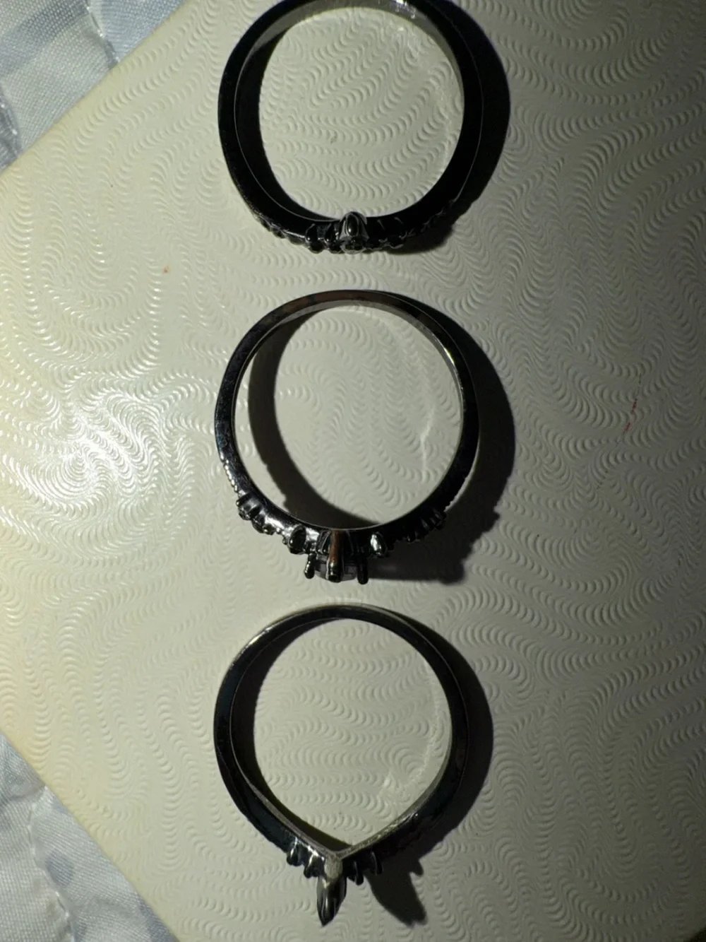Women's Black Marquise Stackable Ring Set